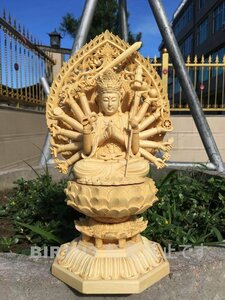 極上の木彫 仏教美術 精密彫刻 仏像 手彫り 極上品 千手観音