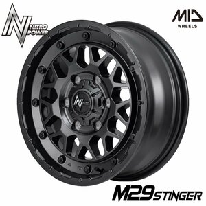 【送料無料】沖縄・離島は除く バレルブラック NITRO POWER M29 スティンガー 6.5J 16in IS38 PCD139.7 新品4本 200系ハイエース