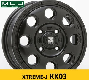 流行り オフ系 サテンブラック MLJ XTREME-J KK03 新品4本 3.5J×12in IS45 PCD100 DA17 エブリィ DA16 キャリィ に