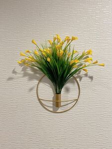 SALE フラワーベース　壁掛け花瓶　幾何　北欧風　ゴールド　インテリア　1点