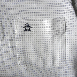 マンシングウェア Munsingwear GrandSlam ワンポイントロゴ刺繍 総柄半袖ポロシャツ 胸ポケット付 ゴルフウェア M ホワイト m0705-3の画像3