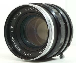 ~実写確認済~ ☆実用品・人気のボケる単焦点レンズ☆　ミノルタMDマウント用　MINOLTA AUTO ROKKOR-PF f=55mm F1.8 (H1005)