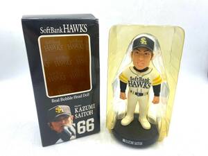 【美品】 SoftBank HAWKS/ソフトバンク ホークス SAITOH KAZUMI/斉藤和巳 Real Bobble Head Doll/リアル バブル ヘッド フィギュア 非売品