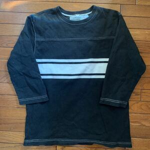 【COLUMBIA KNIT】FOOTBALL 3/4 SLEEVE TEE コロンビアニット フットボールTシャツ USA製 ブラック M キムタク ポートランド 七分丈