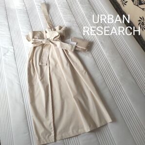 【新品】URBAN RESEARCH アーバンリサーチ ペチコート付き2WAYワンショルリボンタックスカート♪エクリュ F フリー