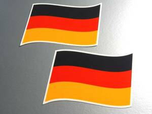 w2■ドイツ国旗ステッカー2枚set■屋外耐水シール 即買 EU(2