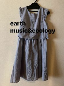 earth music&ecology ワンピース ドレス　premium label 可愛い　夏服　青
