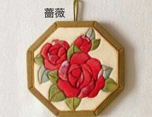 新品キット【薔薇】季節のお花を描くきめこみ 手芸キット 壁掛け ハンドメイド ちりめん細工 手作り 壁飾り