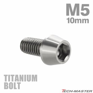 M5×10mm P0.8 64チタン合金 テーパーヘッド 六角穴付き キャップボルト シルバーカラー 素地 ドレスアップ パーツ 1個 JA333