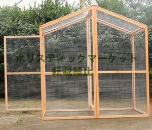 .. large breeding cage holiday house pine. tree wooden bird chicken duck ... outdoors small animals cage XL size . corrosion material 160*75*173cm construction type pet cage A260