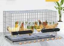 実用★ 特大 折りたたみ鶏小屋 自動エッグロールケージ、フードボウル、トレー、水槽付き チキンケージ飼育ケージ 100*60*70cm 鶏小屋 A222_画像1