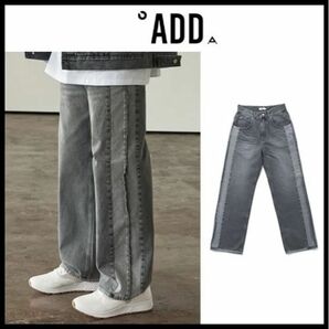 ☆add☆ デニムパンツ UGLY LONG WIDE DENIM GREY 