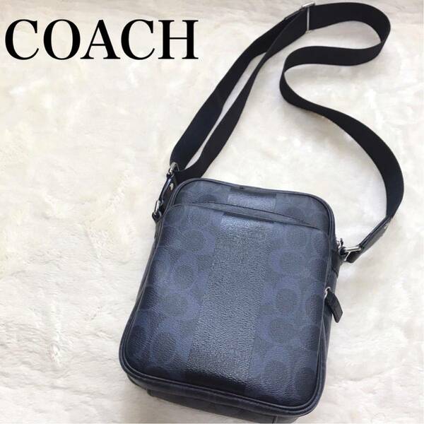 送料無料 美品 COACH コーチ メンズ ショルダーバッグ ヘリテージ ウェブ レザー スモール クロスボディー F70559 ブラウン