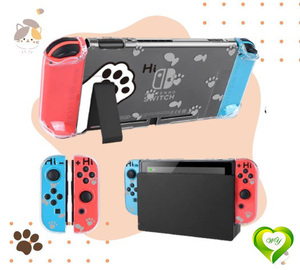 【可愛い猫肉球】Switch ケース カバー クリアケース 透明スイッチカバー 分体式カバー 超軽量 可愛い 耐衝撃 着脱簡単 全面保護