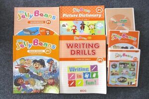 UT27-023 ECC NEW Jelly Beans WRITING DRILLS/MAIN/WORKBOOK PI等テキストセット 計4冊 DVD1枚/CD5枚付 74M1D