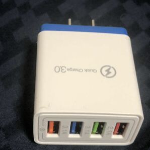 4連USB充電器急速充電器クイックチャージQuick charge3.0スマホ 携帯ブルー。の画像3