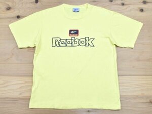 90's古着 Reebok リーボック ロゴ ビンテージ Tシャツ sizeM 黄色 イエロー スポーツ ブランド シングルステッチ 90年代 アメリカ アメカジ