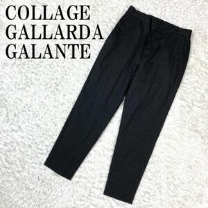 COLLAGE GALLARDAGALANTE casual pants ko Large . gully .rudaga Ran te black stripe black linen0 B1375