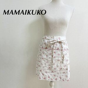 新品　タグ付　MAMAIKUKO ママイクコ　エプロン　小花柄　花柄　ハーフエプロン　カフェエプロン　ショートエプロン　クッキング