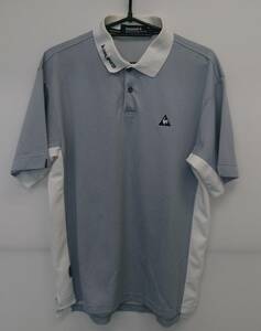 le coq sportif　ルコックスポルティフ　ゴルフ半袖シャツ　ネイビー・ホワイト/千鳥格子　Mサイズ　メンズ　01