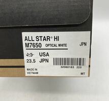 【23.5cm】新品 CONVERSE ALL STAR HI OPTICAL WHITE コンバース オールスター ハイカット オプティカルホワイト ベトナム製 (M7650) 2343_画像9