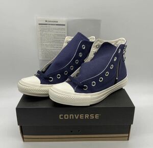 【23cm】新品 CONVERSE ALL STAR BLACK ZIP HI NAVY コンバース オールスター ブラック ジップ ハイカット ネイビー (1SC496) 2911