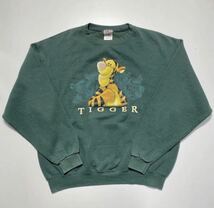 【M】90s Disney Store TIGGER Print Sweat 90年代 ディズニー ストア クマのプーさん ティガー プリント スウェット USA製 Y1079_画像1