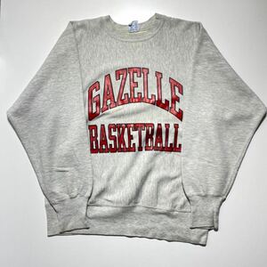 【XL】90s Champion Reverse Weave Gazelle Basketball 90年代 チャンピオン リバースウィーブ プリント スウェット USA製 刺繍タグ G2174