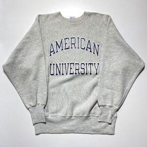 【L】90s Champion Reverse Weave American University 90年代 チャンピオン リバースウィーブ プリント スウェット USA製 刺繍タグ G2243