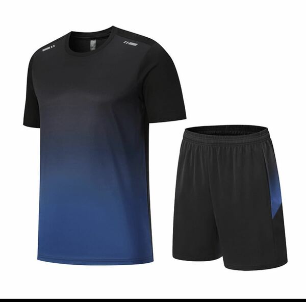 スポーツウェア メンズ 上下セット 半袖tシャツ ショートパンツ ランニングウェア トレーニングウェア カジュアル 薄手吸汗速乾 通気XL