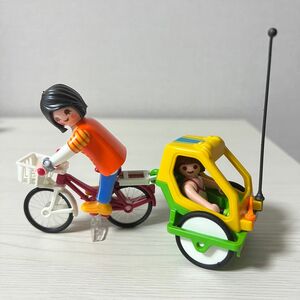 playmobil プレイモービル　自転車　子供用トレーラー付き自転車　親子