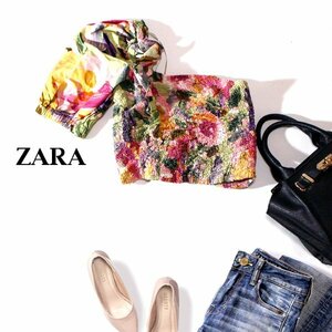 ☆☆ 美品 ザラ ZARA ☆☆ 可愛い シワギャザー デザイントップス M 春 夏 23E07