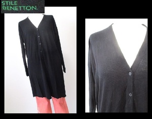 [005-191] Stile Benetton Beneton ★ Длинной кардиган черновой длиной