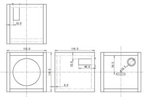 [9M1010JU] 9mm thickness MDF Cube form baffle board inside placement the back side bus ref type enclosure assembly kit 