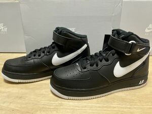 NIKE ナイキ エア フォース 1 MID ‘07 27.0cm 新品 ブラック/ブラック/ホワイト SNK990