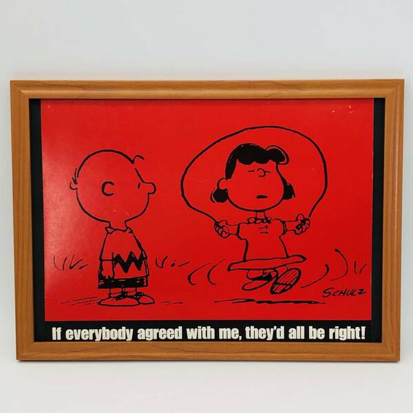  ピーナッツ 『 ルーシーとチャーリー・ブラウン 』 1971’ｓ ビンテージ フレーム 付 ポスター 当時物 額付 アンティーク スヌーピー 