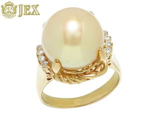 Pearl K18 White Butterfly pearl gold group diamond ring NO.304237