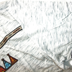 バイカラー 切り替えTシャツ 杢編み 大きいサイズ Grey 2Lサイズ Caribou CBC-1144 残りわずか 送料込み価格!の画像3
