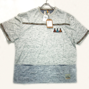 バイカラー 切り替えTシャツ 杢編み 大きいサイズ Grey 2Lサイズ Caribou CBC-1144 残りわずか 送料込み価格!の画像1