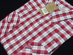 新品LEVISリーバイスRedTab62505-0011半袖ウエスタンチェックシャツM(S)赤x白x紺\4400