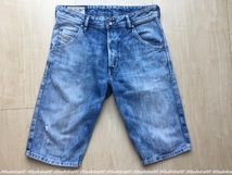 美品/完売 DIESEL “KROSHORT” 0888H Blue Eyecons ショートデニム パンツ 28 ディーゼル_画像1