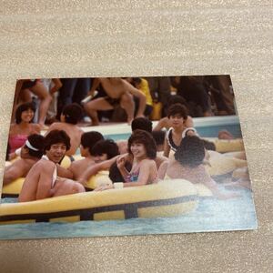 □松田聖子 柏原芳恵 石川秀美 野口五郎 水泳大会 水着 生写真 E判サイズ 当時物　フジカラー