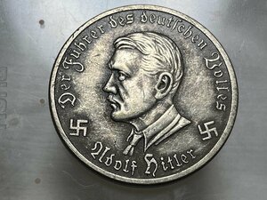 レプリカ ドイツ第三帝国 10ライヒスマルク硬貨 コイン銀貨 1943年 飾り ペンダント ジュエリーお守りに アドルフ ヒトラー ヒットラー H06