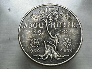 レプリカ アドルフ ヒトラー ドイツ第三帝国 記念メダル1940年 硬貨 コイン銀貨 飾り ペンダントジュエリー ヒットラー H29