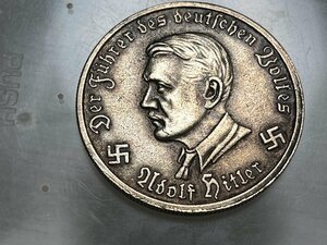レプリカ ドイツ第三帝国 10ライヒスマルク硬貨 コイン銀貨 1942年 飾り ペンダント ジュエリーお守りに アドルフ ヒトラー ヒットラー H22