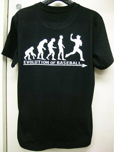 進化 Evolution Tシャツ 黒 * 野球 ベースボール 新品 プロ野球 高校野球 ピッチャー 投手 野球場 野球盤 甲子園 