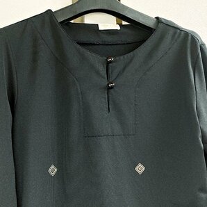 otto collection 長袖 カットソー トップス 黒 ブラック Lサイズ ゆったり エスニック 草木柄 オットーコレクション レディース (R9)の画像2