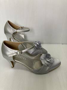 * goods with special circumstances!madras tehen pumps TN1643 L.GRY 24.0. heel height approximately 7. decoration flower . removed OK! material. synthetic leather . deterioration equipped 