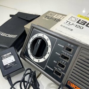 ∞M∞ BOSS TU-120 ギター チューナー アダプター付き 動作品 中古品 説明書 ソフトケース付き 楽器 ボス エフェクター ベース ∞T-230723