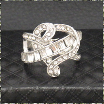 [RING] Silver Infinity Cross Crystal Heart シルバー インフィニティー クロス クリスタルCZ ハート デザイン リング 14号_画像2